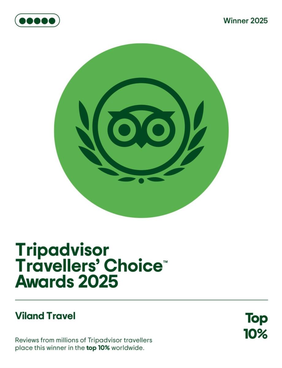 Viland Travel Tripadvisor Travelers’ Choice 2025 award plaque on display